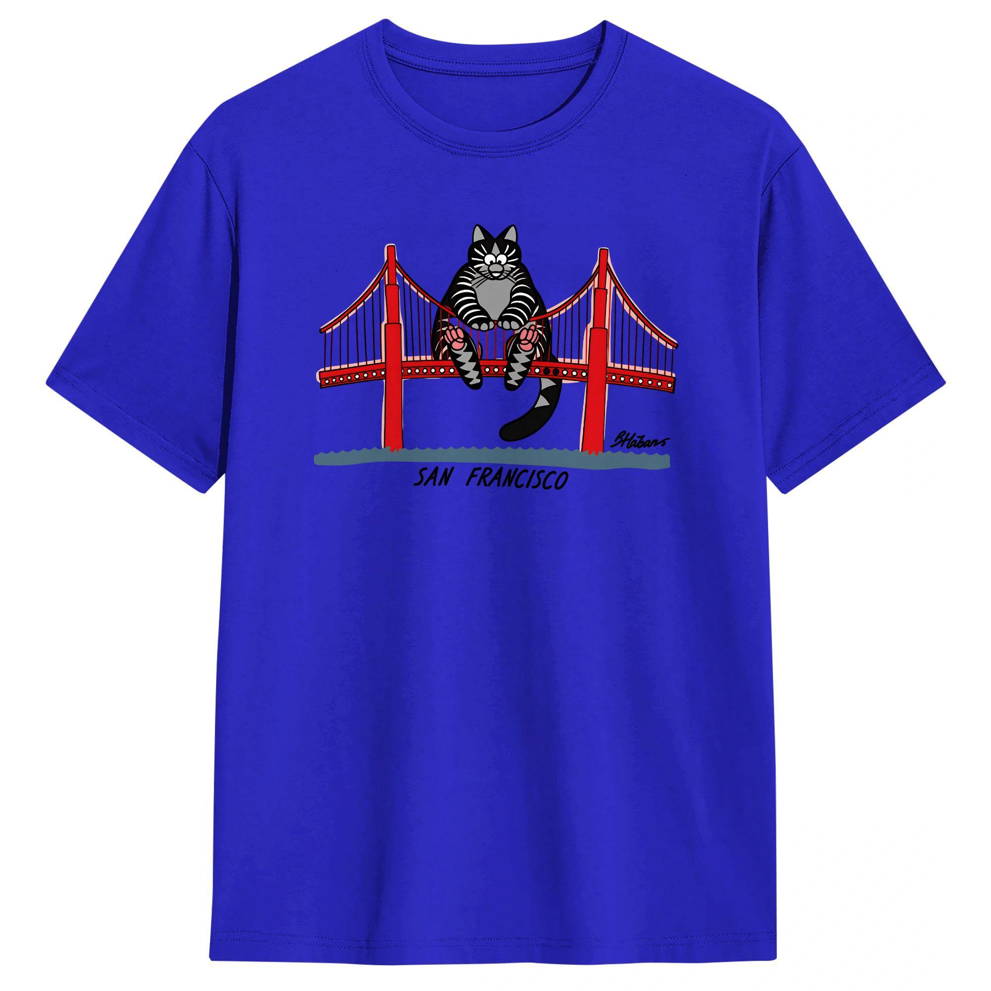 Project Hail Mary Ryan Gosling B Kliban Katze San Francisco Brücke Freizeit Baumwolle T-Shirt Kurzarm T-Shirts Rundhals Kleidung XL