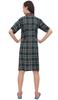 Bimba Check Print Green Women Sleepshirt Sleepwear Button - Front Nightshirt -