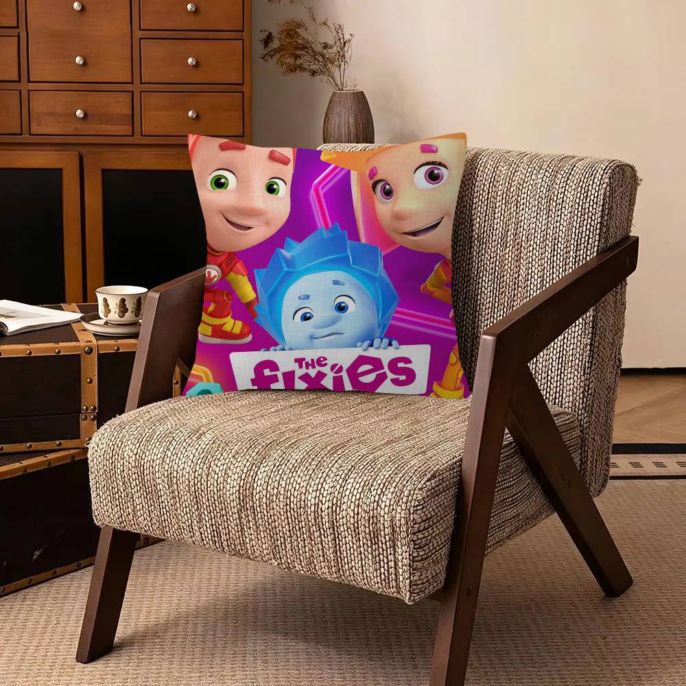 Cartoon TThe FFixies Decorative Polyester Throw Pillow Cover Square Suitable for Home Office Coffee Shop Decor
