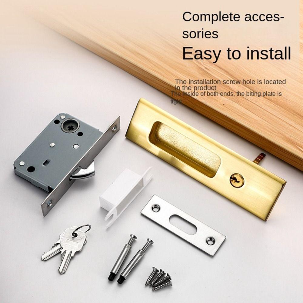 Zinc Alloy Sliding Door Lock Hidde Hidde Handle Lock New Door Pull Lock  Sliding Door