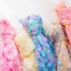 1Yard Rainbow Color 3D Bead Applique Gradient Flowers Mesh Lace Fabric For Girls Summer Clothing Princess Dress Sewing Materials