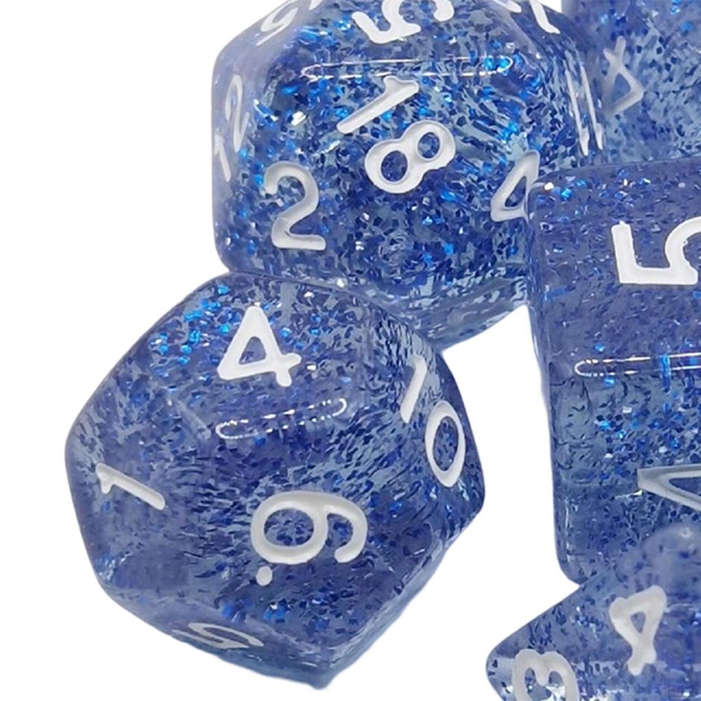 7 Pieces Solid Acrylic Polyhedral Dices D20,D12,D10 (00-90 and 0-9),D8,D6 D4. for Entertainment