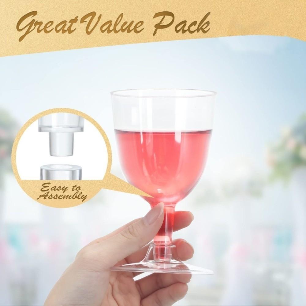 25pcs Unbreakable Disposable Wine Glasses Transparent Champagne Goblet  Party Supplies
