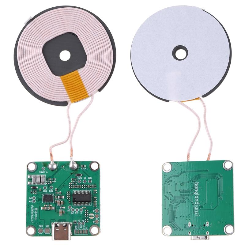 Drahtloses Spulensendermodul mit LED und Typ-C-Anschluss, hohe Leistung 5 V - 13,5 V, unterstützt die meisten Mobiltelefone