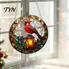 Lightweight Acrylic Party Supplies Christmas 2D Suncatcher, Stained Glass Style Black Cat Window Hanging, Holiday Hanging Door Plaques Colorful Plaque