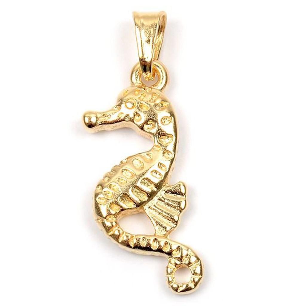 Les Trésors De Lily [L4388] - Gold Plated 'Seahorse' Pendant - 20x10 Mm