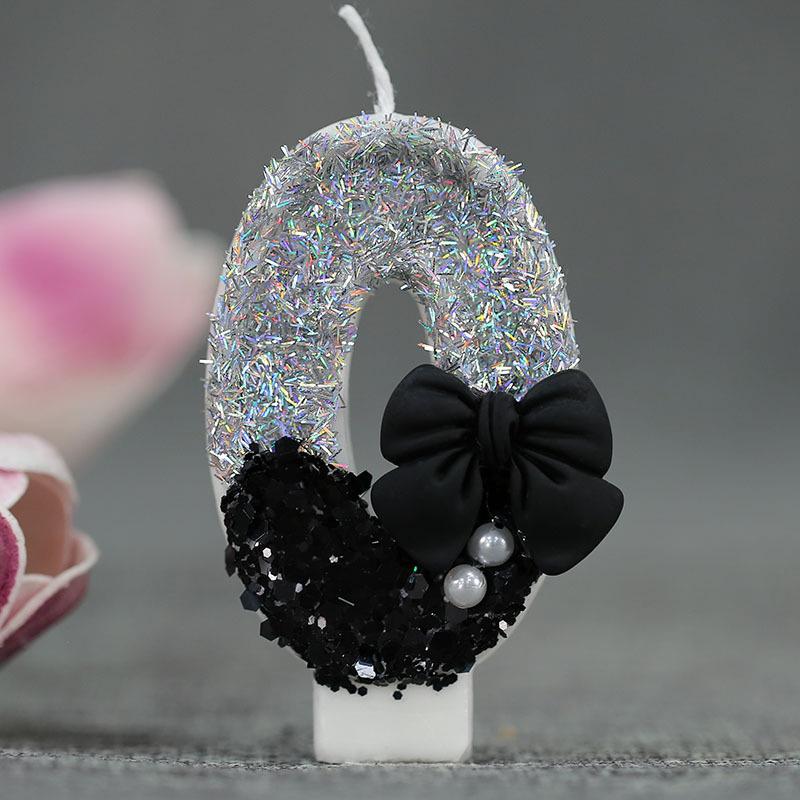 Black Birthday Candles For Cake Party Memories Girl Sparkles Rituals Luxury Candle Beautiful Decoration Wedding Child Candles