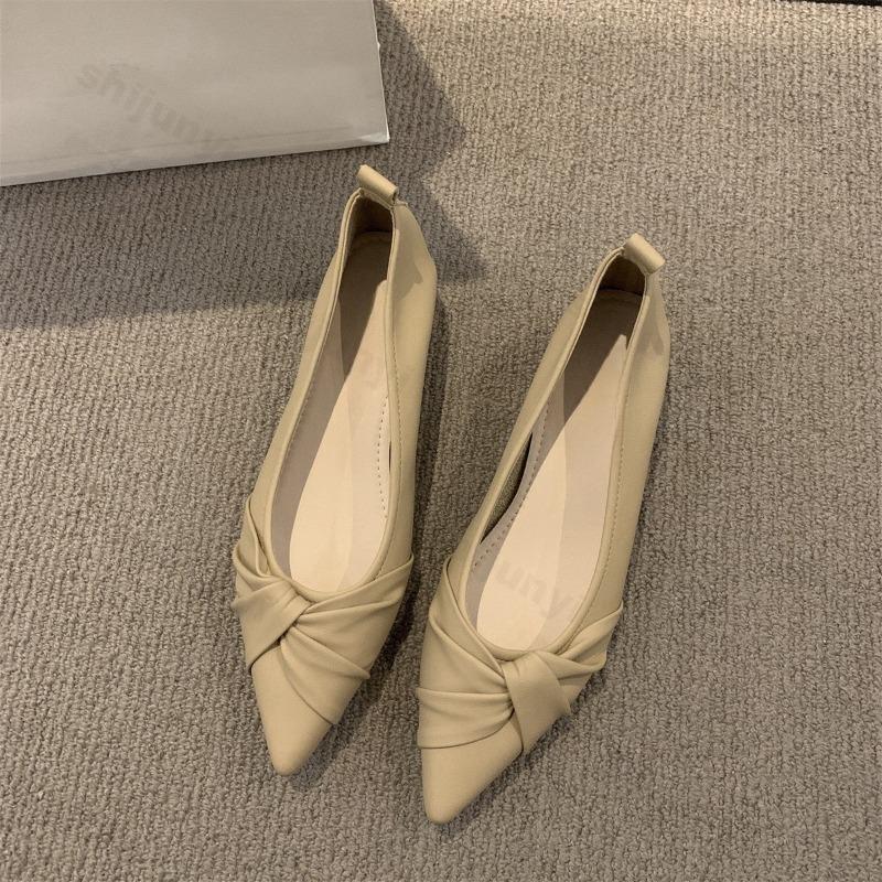 Pointed Toe Women's Shoes 2025 New Medium Heel Pumps Wrinkled Comfort High Heels Chunky Heel Elegant Party Women's Shoes