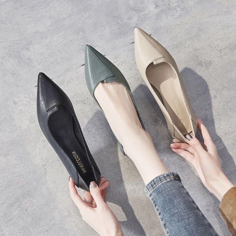 Blaue Büro Luxus Leder Freizeit Mokassins Niedriger Absatz Elegant Damen Sommer Schuhe Spitzschuhe Für Frauen 2025 Ein Stilvolles E