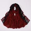 Muslim Embroidered Lace Hijab Heavy Chiffon Scarf Plain Shawl Soft Turban Head Wraps Headband Foulard Tudung Bawal