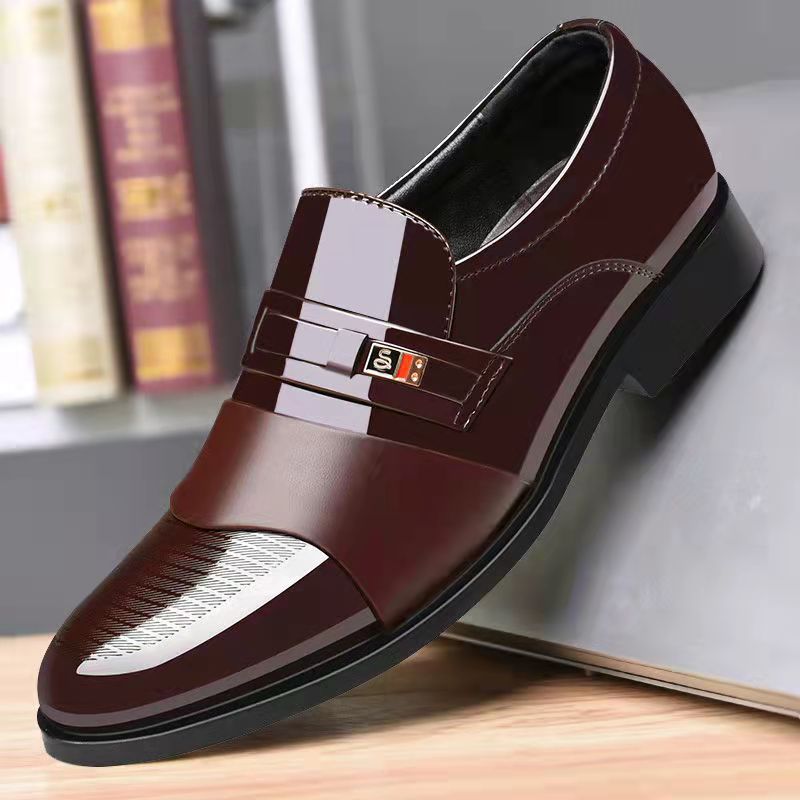 Frühling Herbst Neue Stil männer der Einzelnen Schuhe Casual Business Schuhe Einfarbig Patent Leder Männer Kleid Hochzeit Sheos Nicht-slip