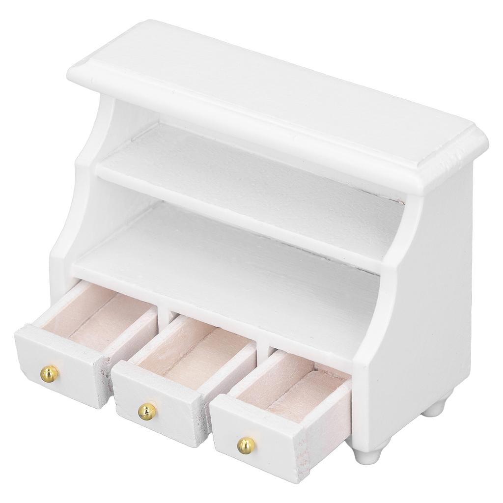 Dollhouse Bedside Cabinet High Simulation Realistic Multifunction Wooden Miniature Dollhouse