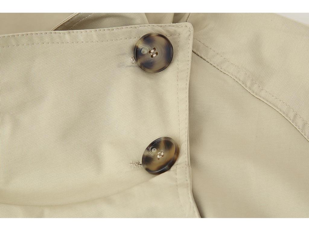 European & American Style Women's Fashion Double-breasted Stand Collar Twill Waist-cinching Short Jacket 2025