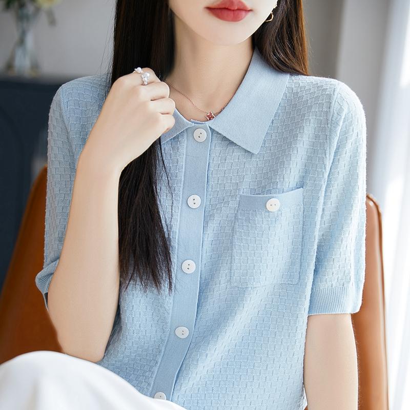 

Женский легкий кардиган из 50% шерсти и 50% шелка Mulberry — универсальный трикотаж на все 4 сезона для комфорта и стиля в любое время года XL синий