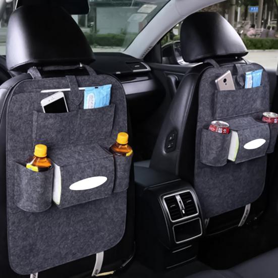 Car Seat Back Hanging Storage Bag Pockets Felt Multifunctional Organizer for Vehicles