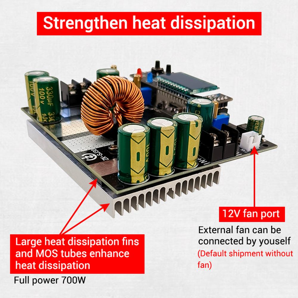 ZK-SJ30 700W MPPT Solar Controller High Power Auto Boost Power Module 30A Synchronous Rectifier Regulator Power Module