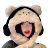 New Style Earphones Puppy Hat  Scarf  One Piece Cold Proof and Warm Hooded Neck Scarf  Thickened Ear Protection  Lei Feng Hat Trendy