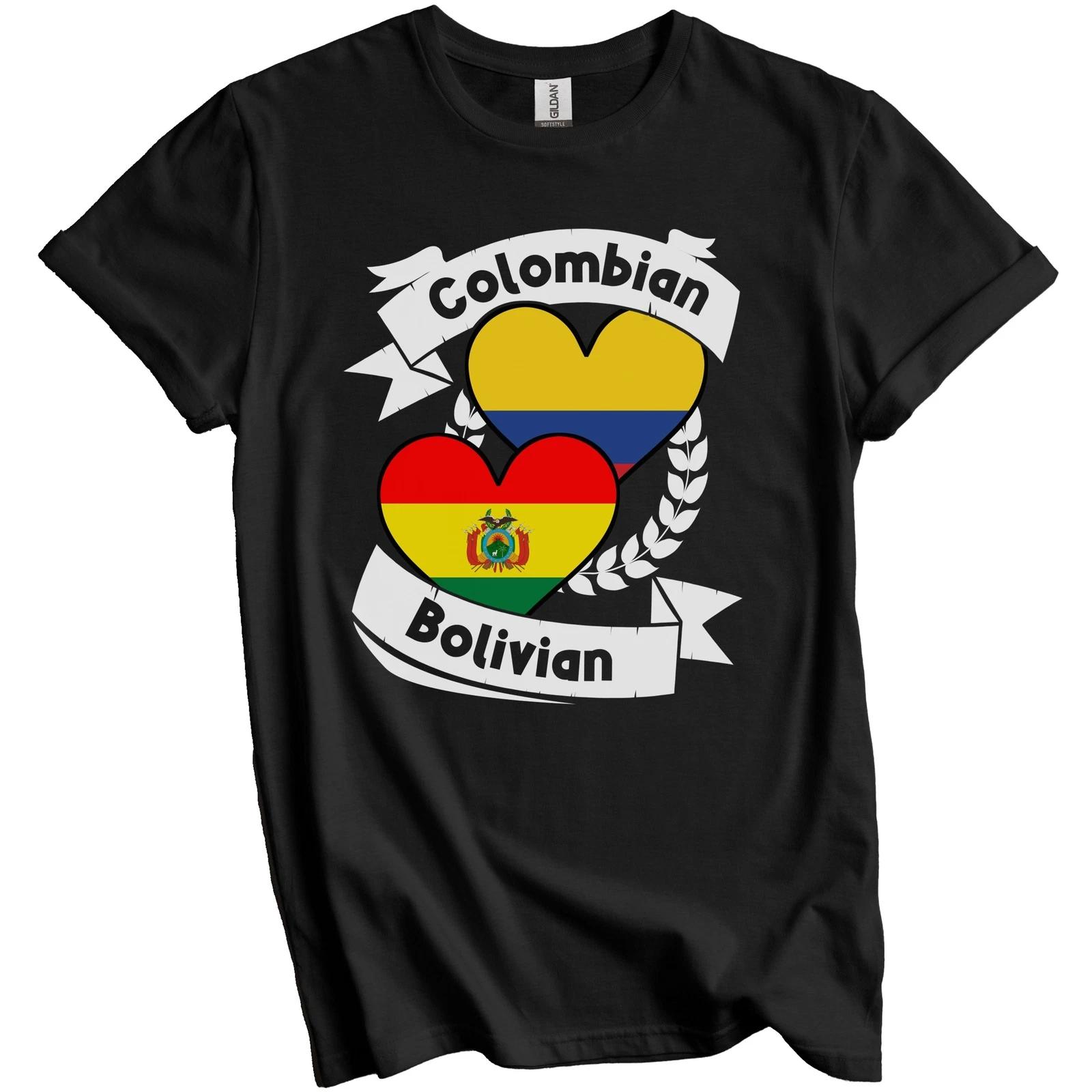 Colombian Bolivian Heart Flags Colombia Bolivia T-Shirt 2XL