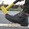 Steel Toe Boots Men Work Boots Anti-smash Anti-puncture Work Sneakers Waterproof Boots Indestructible Protective Work Boots