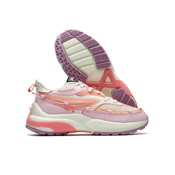 Fila Fusion Fabric Thick Sole Low Top Dad Sneakers Women sneakers Pink Apricot T12W135210FSP