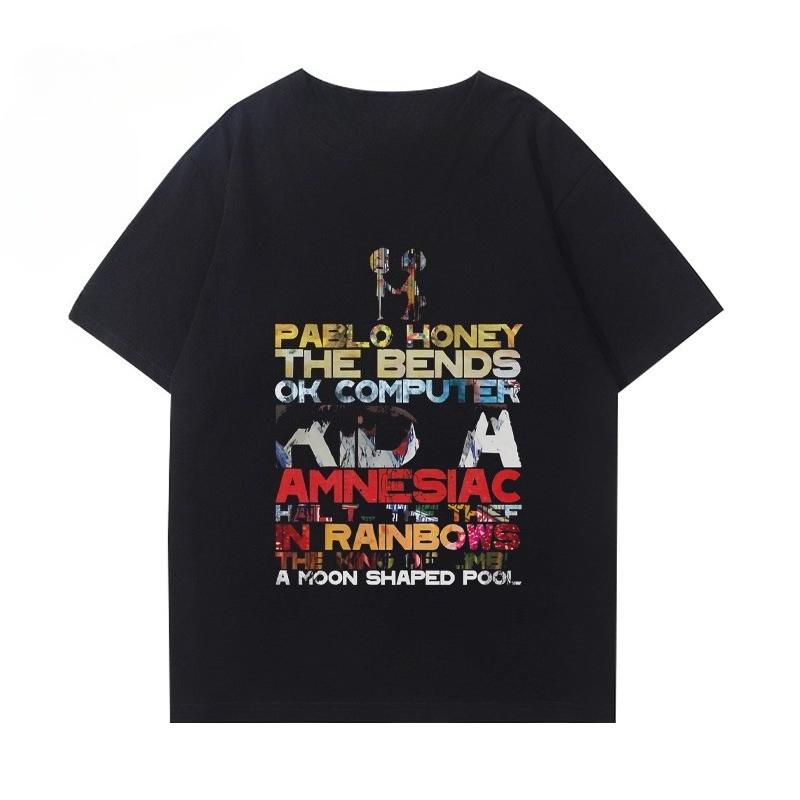 

Radiohead T Shirt Men Woman Summer Short Sleeve Cheap Tee Polyester Material Classic Vintage Music Y2k Clothes 5XL різнокольоровий