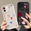 Shockproof Phone Case For iPhone 17 Pro Max Case iPhone 16 15 14 13 Pro Max 11 17e 16e Love Hearts Print Soft Silicone Bumper Cover