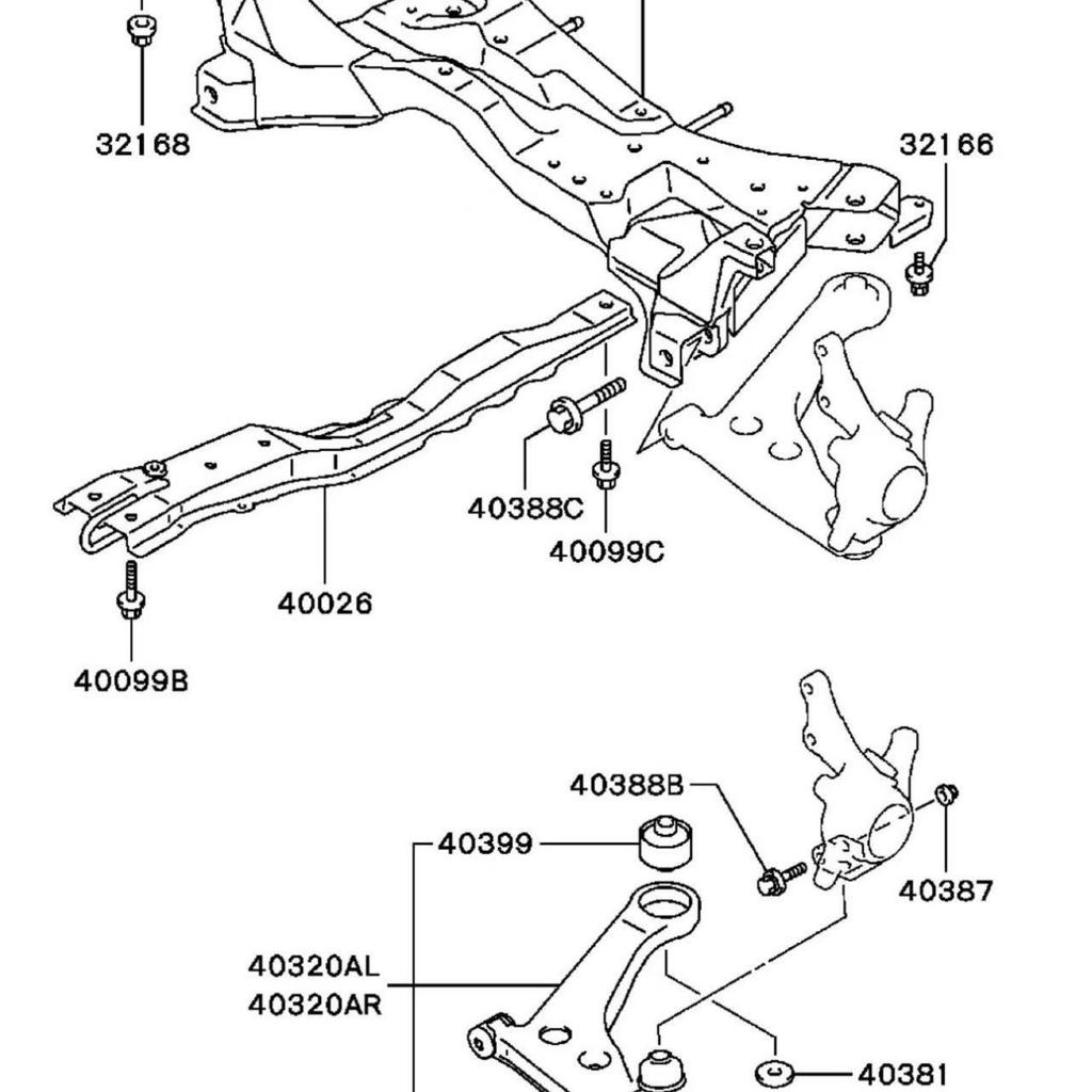 Compatible Mitsubishi MR510285 Front Crossmember