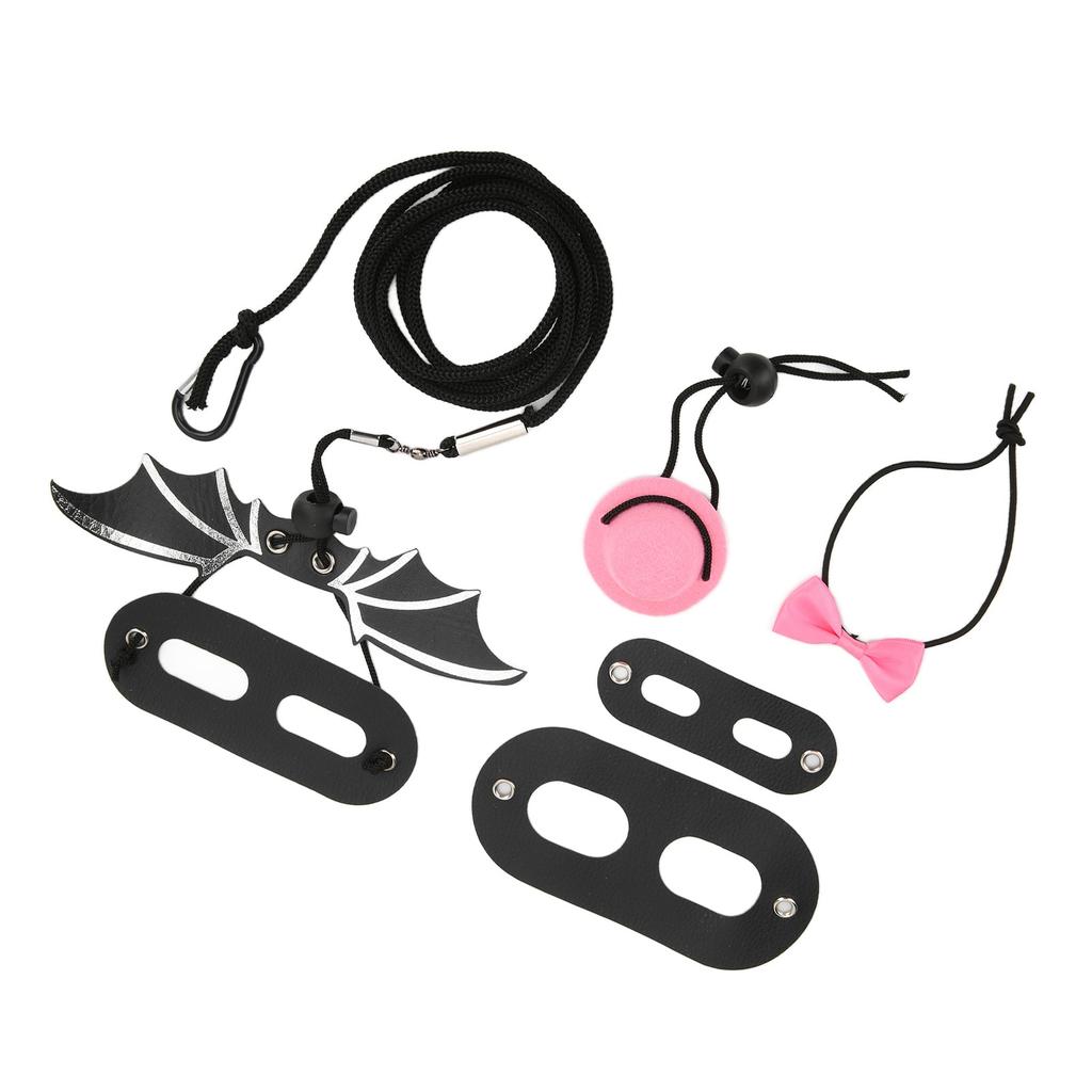 Reptilien Geschirr und Leine Verstellbares Eidechsen Zugseil Hut Fliege Set für kleine Haustiere(Rosa Hut Set Leine S)