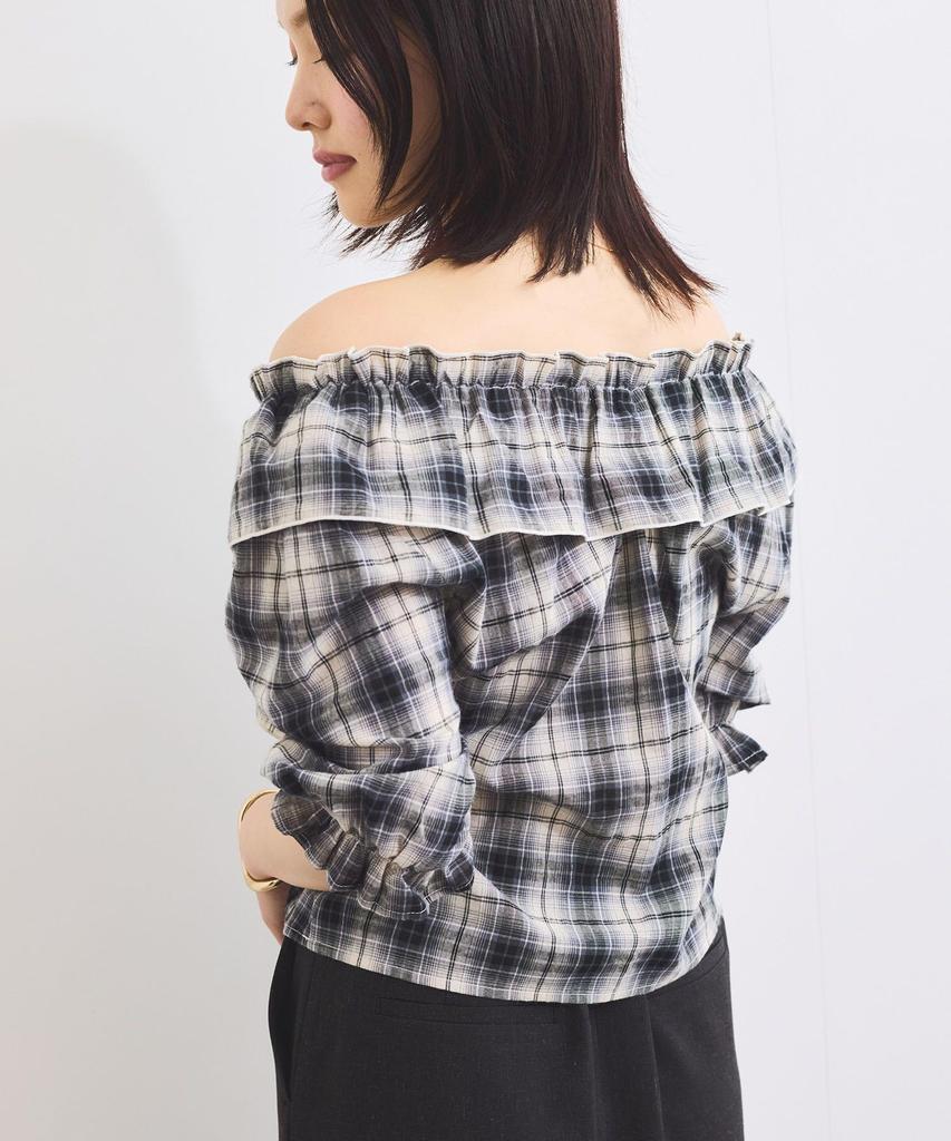 Blouse Frill Check Black [BIS] [2-Way] Blouse, Women's, (02)