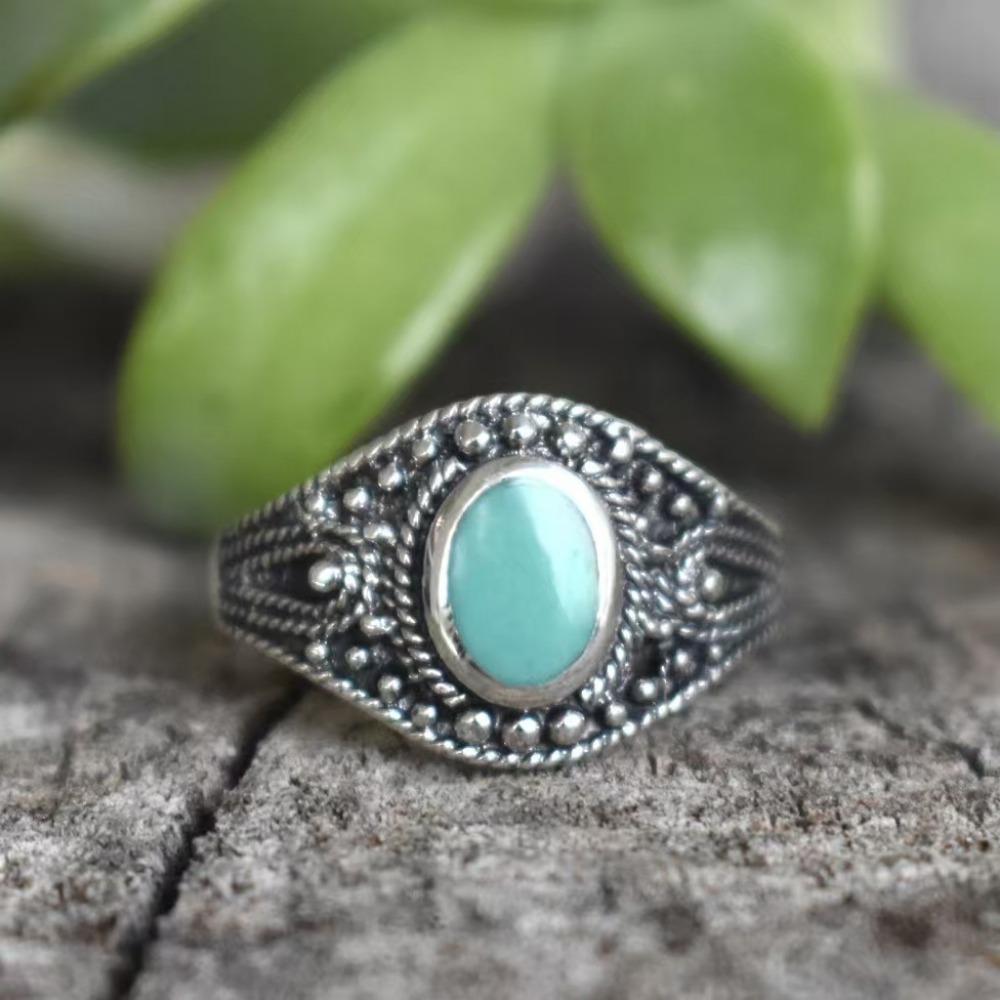 Luxury New Engraved Retro Thai Silver Ring, European Beautiful Women's Ethnic Dripping Women's Jewelry