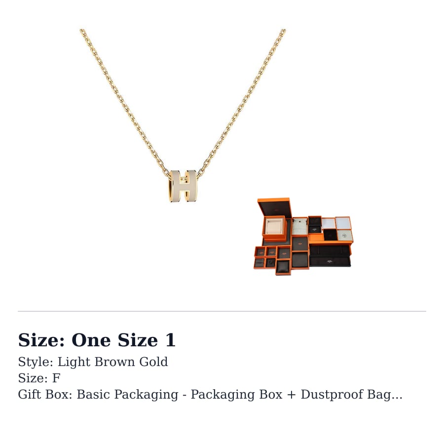Hermes POP H Metal, Gold Plated Metal Necklaces Women's Gold H147992F-55