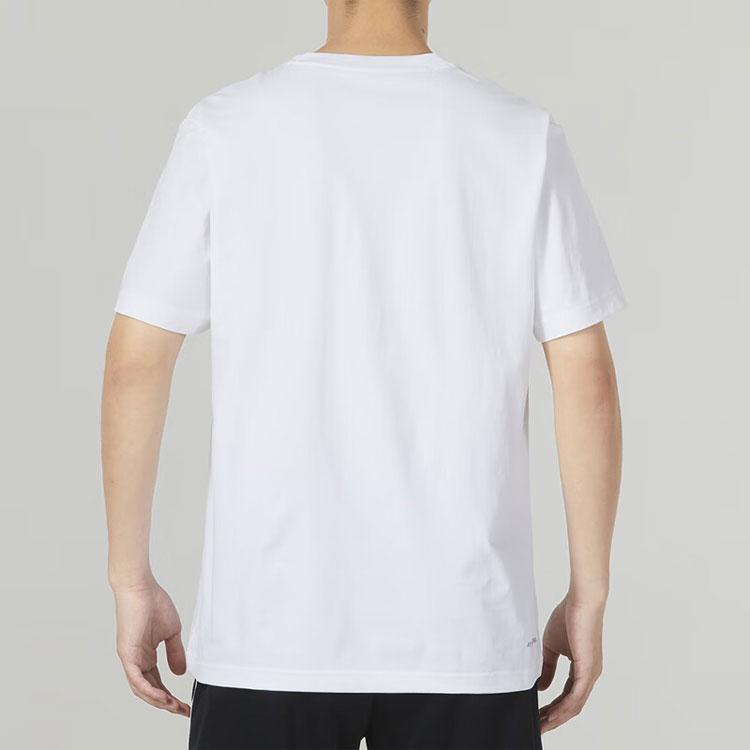 Li Ning Badminton Series Logo Print Letter Round Neck Pullover Short Sleeve T-Shirt Unisex Tops White AHST699-1