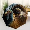 "Yin-Yang Honeycomb Bees Art Print Unique Wall Decor"Umbrella, Portable 3-Fold Compact Umbrella for Men & Women ES45