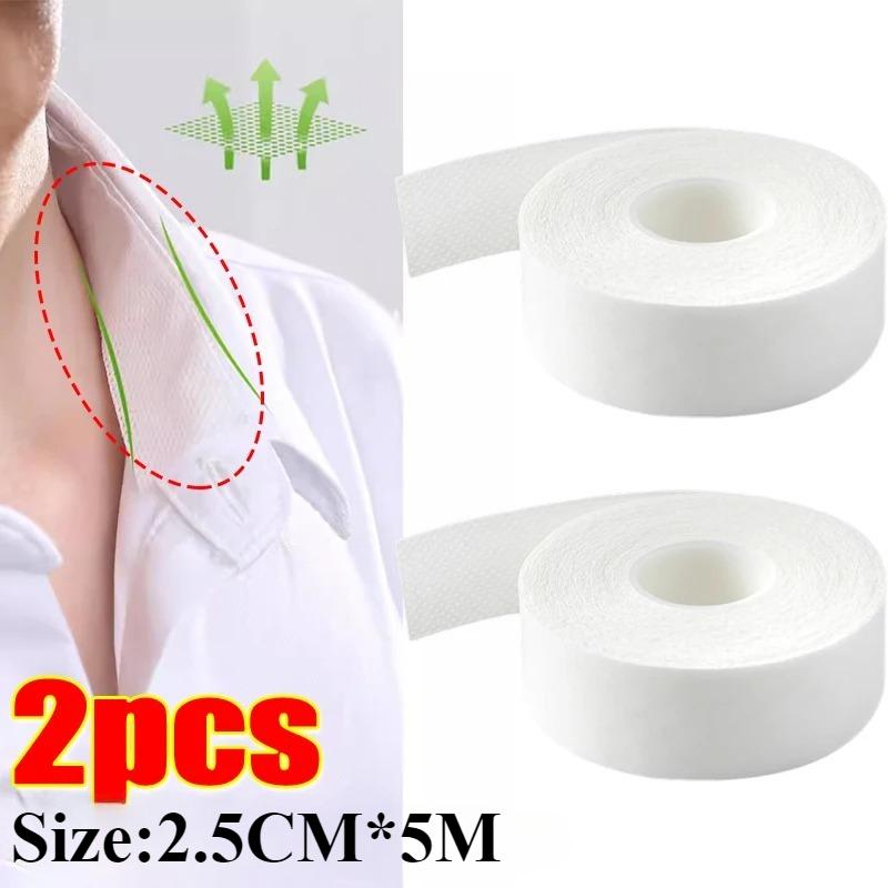 3m/5m/8m Hat Shirt Collar Anti-dirty Grime Protector Fixing Sticker Rolled Sweat-absorbent Tape Self-adhesive Disposable Tape