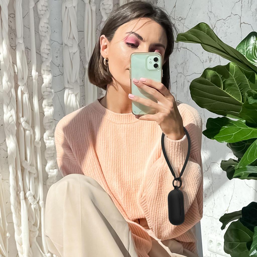 Silicone Case with Sticker with Handstrap for Sony Black WF-C700N -