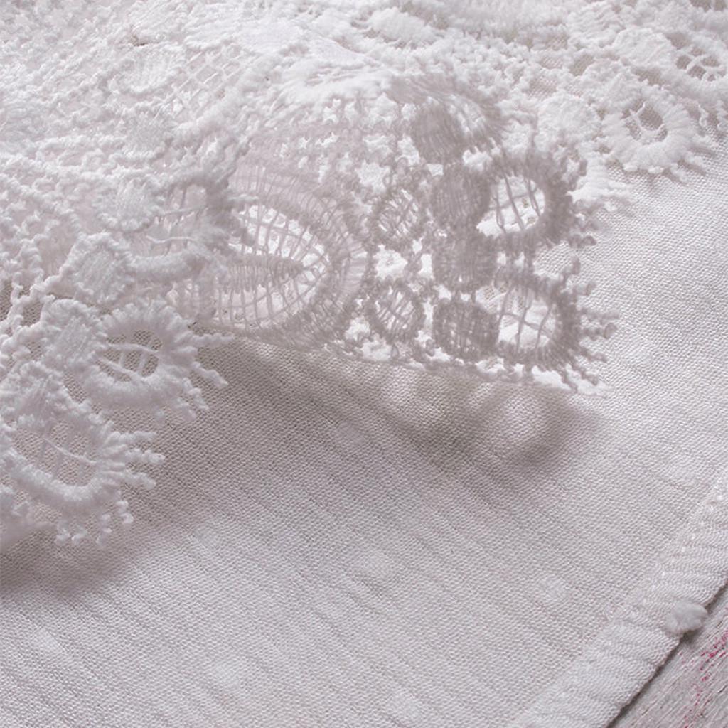 Women Vintage Three Quarter Lace V-Neck Plus Size Top T-Shirt Blouse
