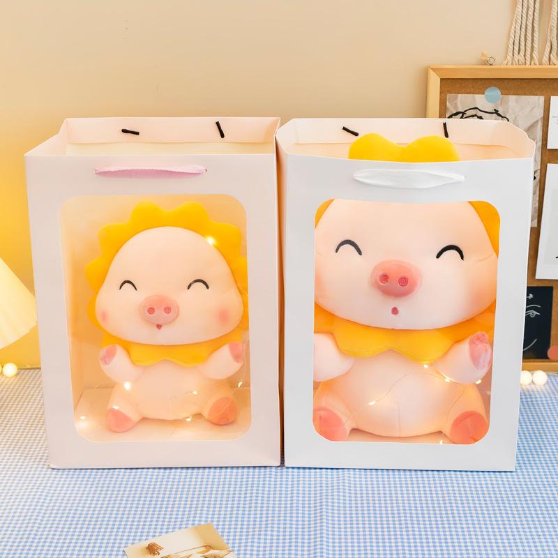 New pig doll plush toy throw pillow sunflower pig cloth doll big doll stall grab machine doll