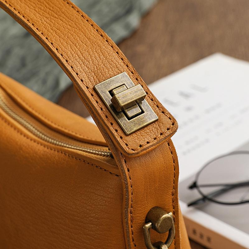 Johnature Versatile Simple Genuine Leather Women Chain Bag Natural Soft Cowhide Solid Color Shoulder & Crossbody Bags