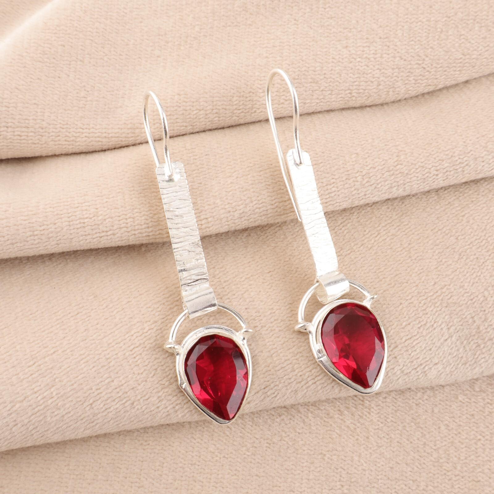 

Изящные серьги-подвески из розового рубеллита, ювелирные изделия из стерлингового серебра 925 пробы, ручная работа, 2,3 , EE-166-1