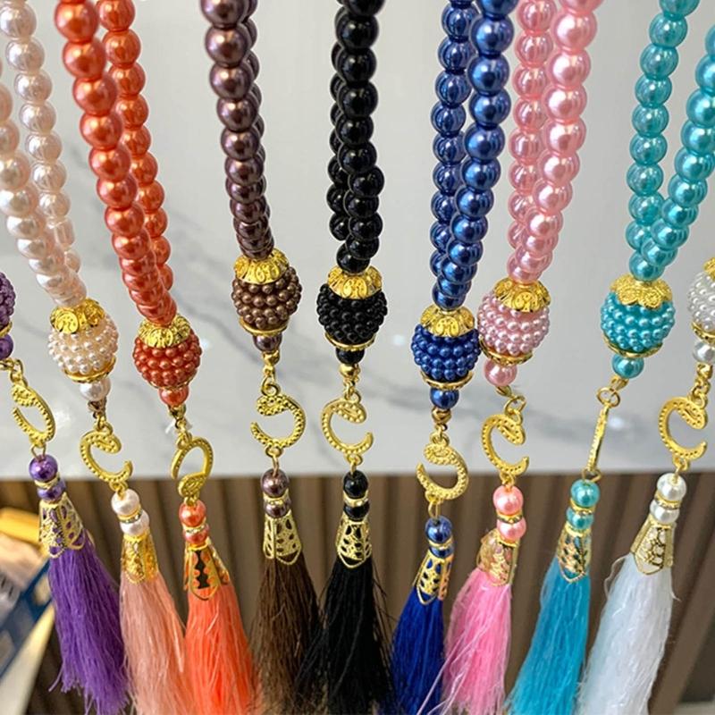 Imitation Pearl 99-Beads Prayer Beads Bracelet Eid Muslims Festival Beads Bracelet Fashion Islamic Jewelry Party Favor