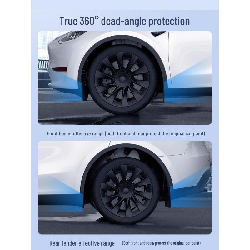 Tesla Model Y/3 Refresh Punch-Free TPE Mudguards - Front & Rear
