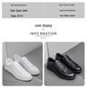Men's Autumn Breathable Skate Shoes - Trendy Soft Sole Cowhide White Sneakers in Korean Style