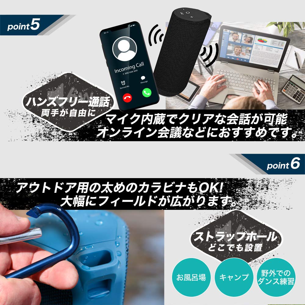 Owltech Waterproof Wireless Wireless Stereo Mode 15 Hours of Continuous Speaker, Bluetooth, Support, Playback, Navy, OWL-BTSP02S-NV