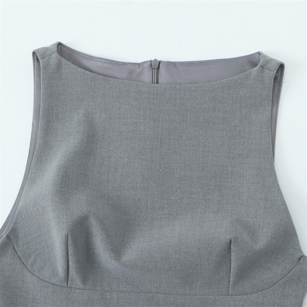 2025 Spring Women's Slim Fit Poplin Patchwork Sleeveless Dress