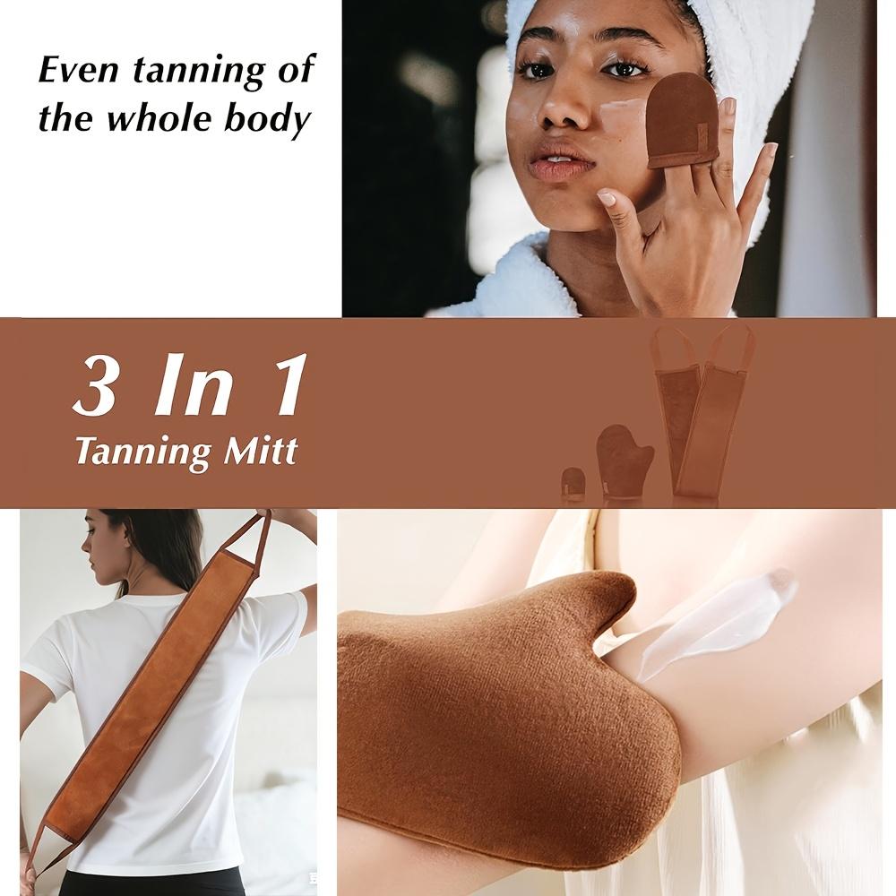 3PCS Rubbing Blackening Set, Including Rubbing Gloves and Back Smear, Home Facial and Body Blackening Tools