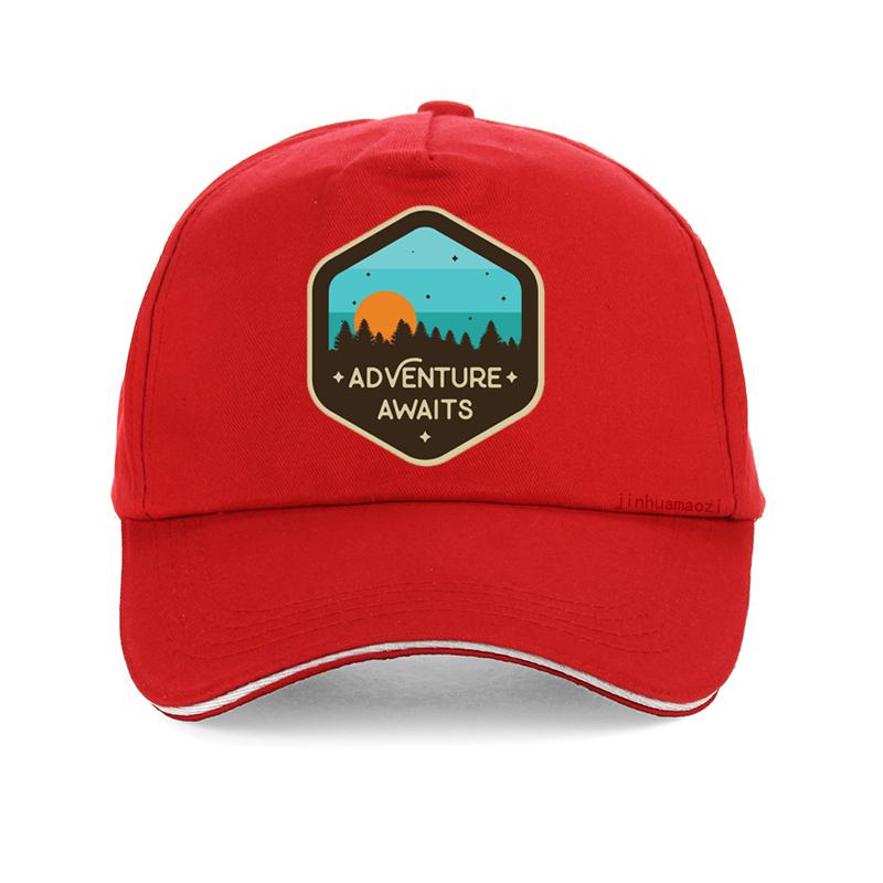 Outdoor Adventure Awaits Sunset Camping Trip Logo Baseball Cap Dad Caps Unisex Adjustable Snapback Hat Bone