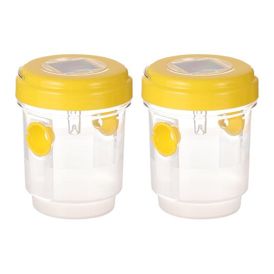 

Hanging Wasp Trap Reusable Fruit Fly Trap Eco-friendly Detachable Plastic Hornet Trap with Two Entrances for Garden Orchard Effective Insect Control 2pcs