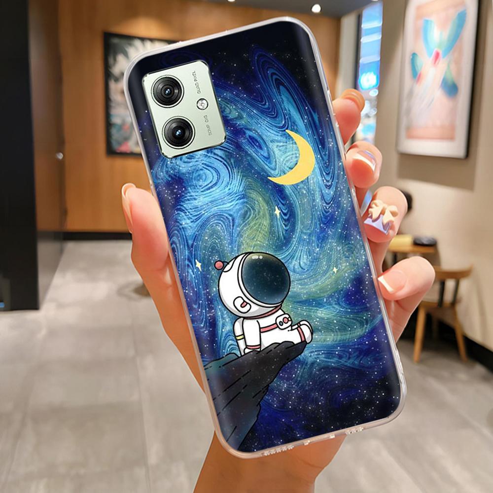Soft Case For Moto G54 5G Case MotoG54 Silicone Phone Back Cover For Motorola Moto G54 Case XT-2343-1 Flower Love Heart Fundas