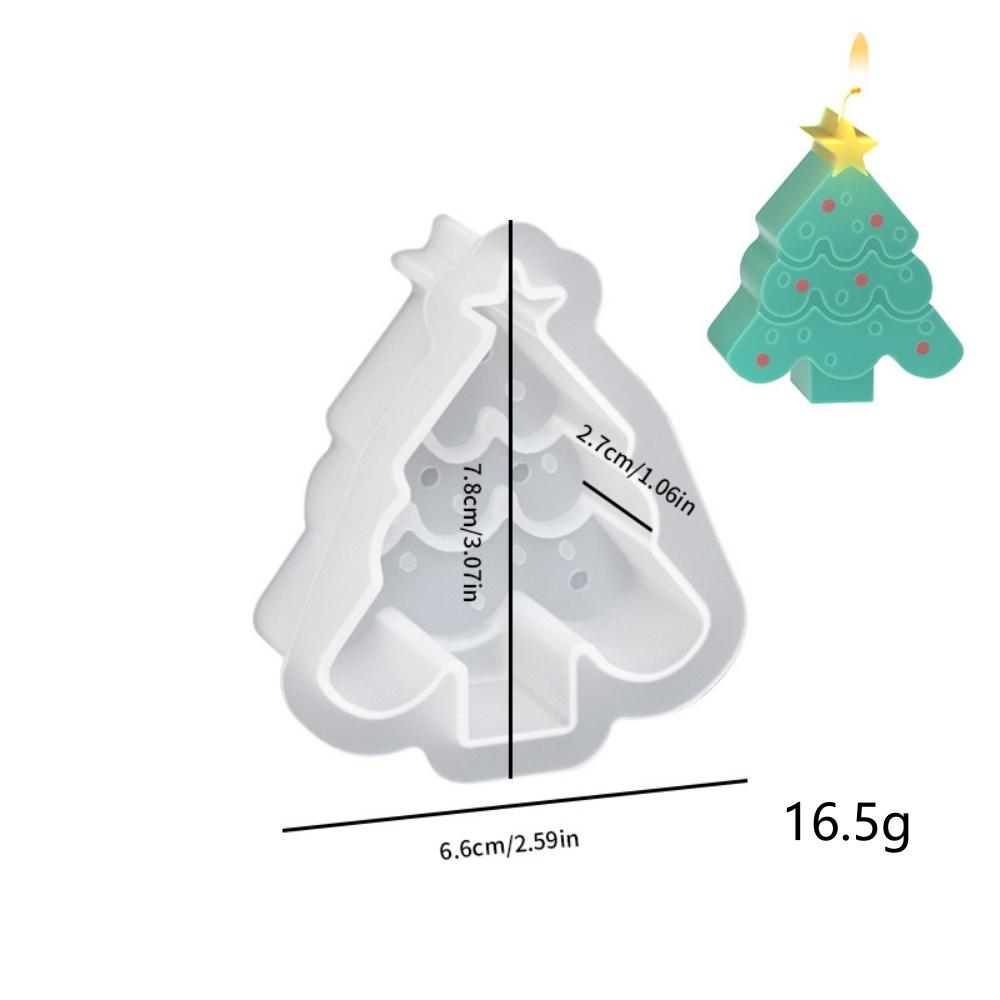 Christmas Tree Snowflake Silicone Candle Mold DIY Xmas Ornaments Making Soap Plaster Resin Casting Molds Home Decor Craft Gifts