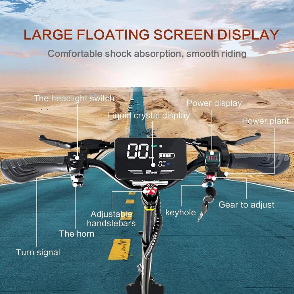Monopattino Elettrico Q30 per Adulti Velocità 30 MPH Motore 2500W 48V/16AH Pneumatico Off-Road 11'' Freni a Disco Autonomia 30-50 Miglia Monopattini Elettriche